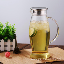 Glass pitcher with spout for juice & iced tea